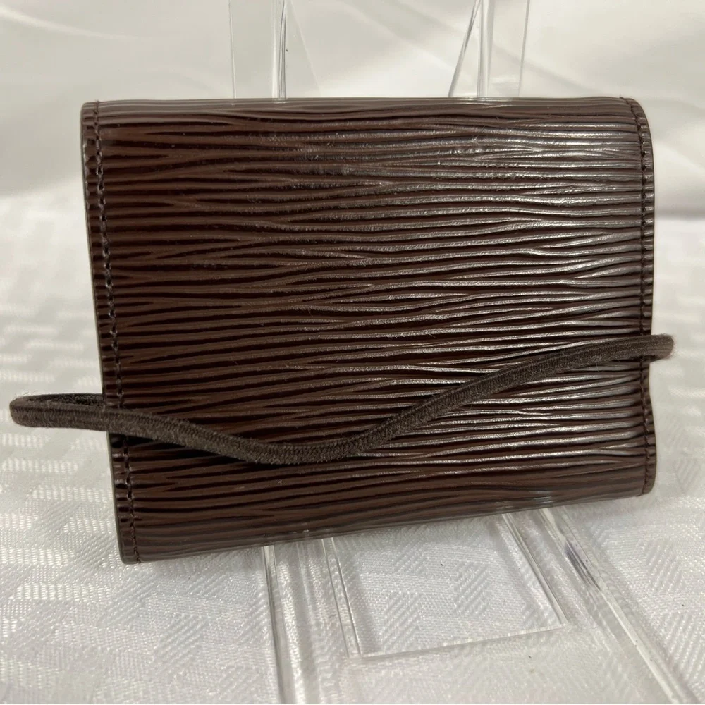 1083: Louis Vuitton Vintage Brown Epi Leather Compact Wallet
